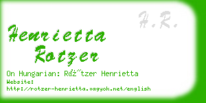 henrietta rotzer business card